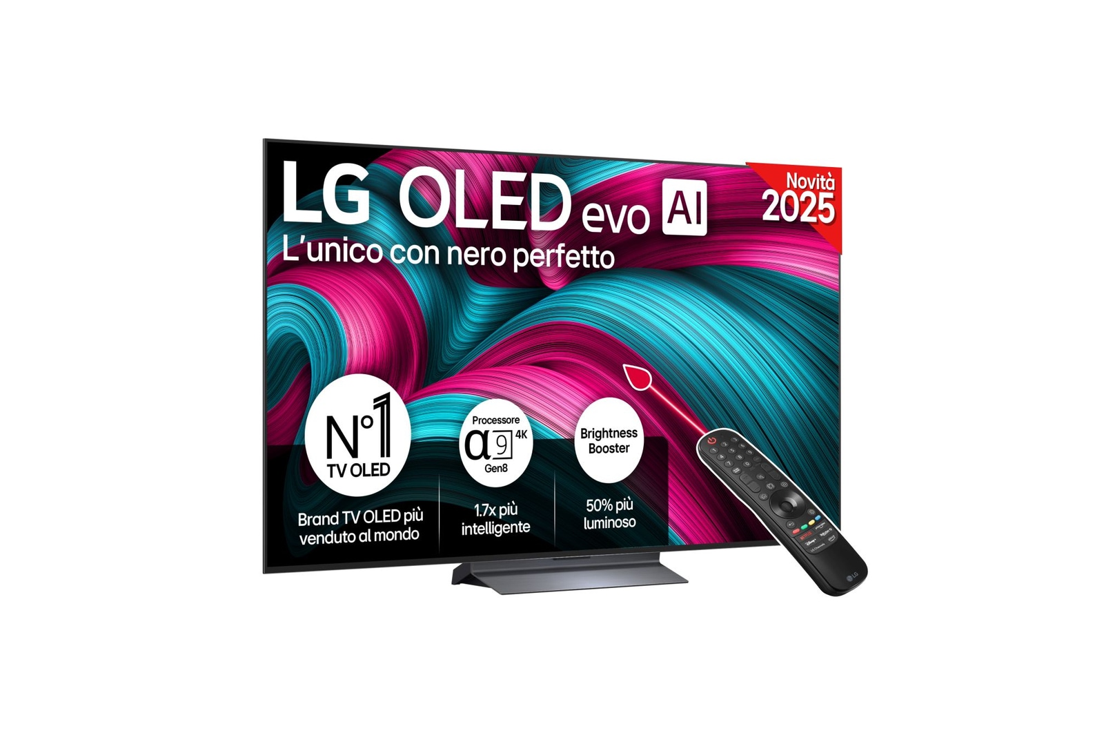 Foto frontale del TV LG OLED evo AI C5 4K 65 pollici